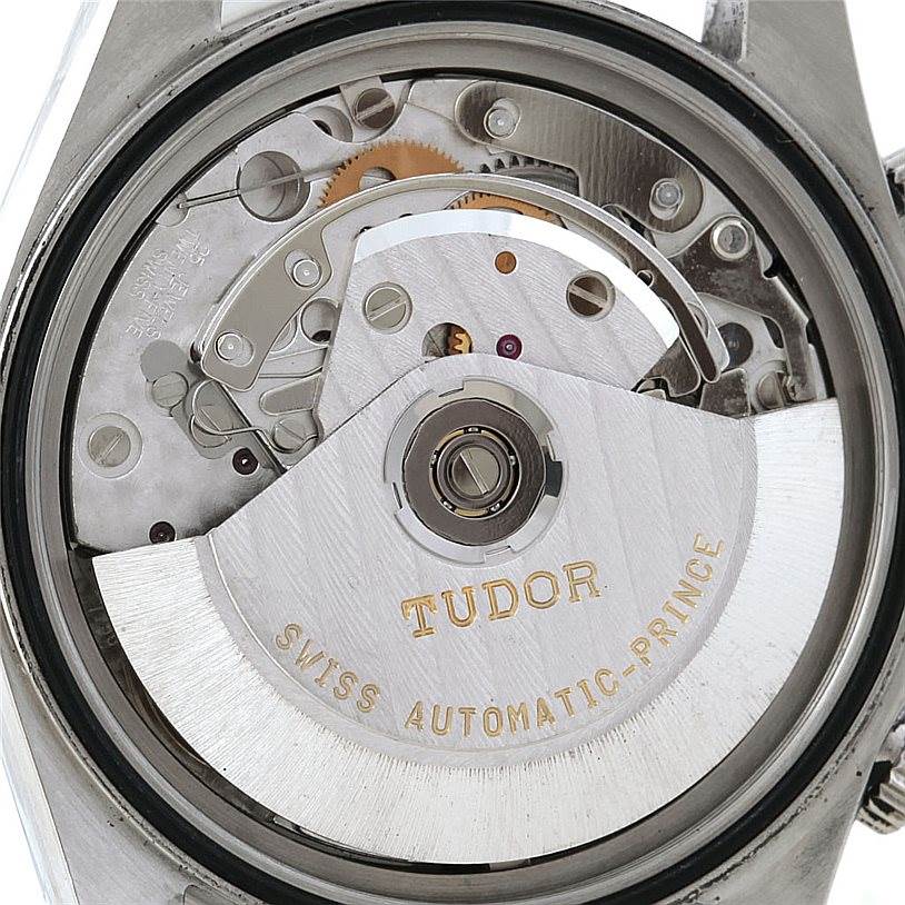 This image shows the intricate internal mechanism of a Tudor Tiger 79260 Men's Stainless Steel Silver Dial 79260 Men's Stainless Steel Silver Dial model watch, focusing on the Swiss automatic movement.