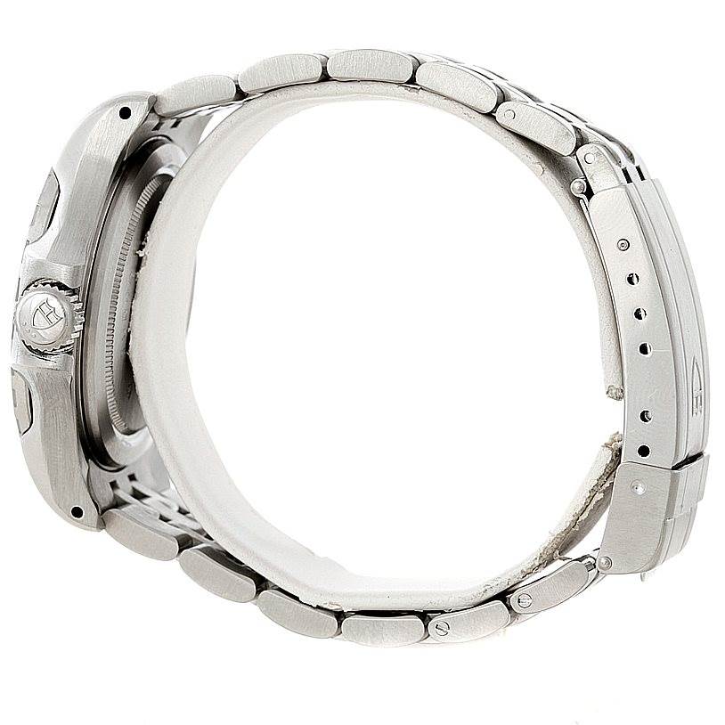 The image shows a side view of the Tudor Hydronaut 89190 Men's Stainless Steel Beige Dial 89190 Men's Stainless Steel Beige Dial watch, highlighting its crown, side case, and metal bracelet.