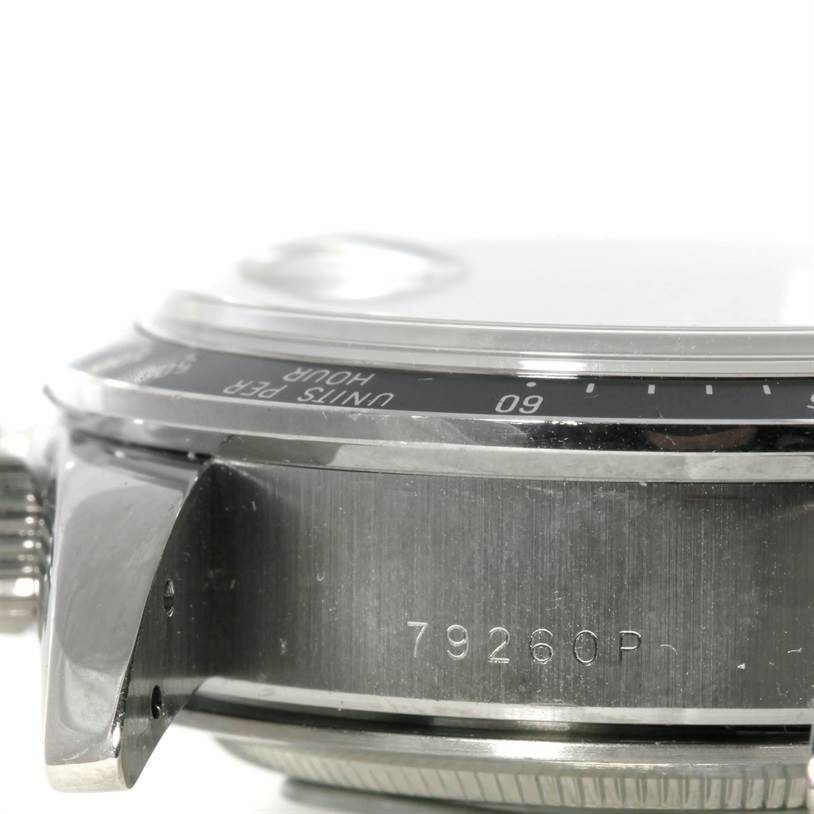 The image shows a close-up side view of the case and bezel of the Tudor Tiger 79260 Men's Stainless Steel Silver Dial 79260 Men's Stainless Steel Silver Dial model watch, displaying the model number "79260P."