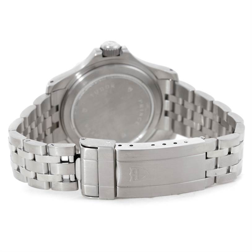 The image shows the back case and bracelet of the Tudor Hydronaut 89190 Men's Stainless Steel Silver Dial 89190 Men's Stainless Steel Silver Dial watch, including the clasp and links.