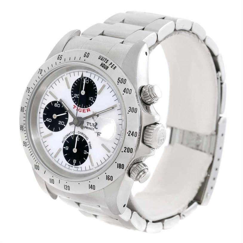 Tudor Tiger Woods White Dial Steel Mens Chronograph Watch 79280 ...