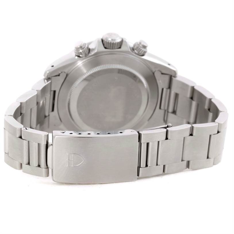 The image shows the back case and clasp of a Tudor Tiger 79280 Men's Stainless Steel White Dial 79280 Men's Stainless Steel White Dial model watch, viewed from the rear.