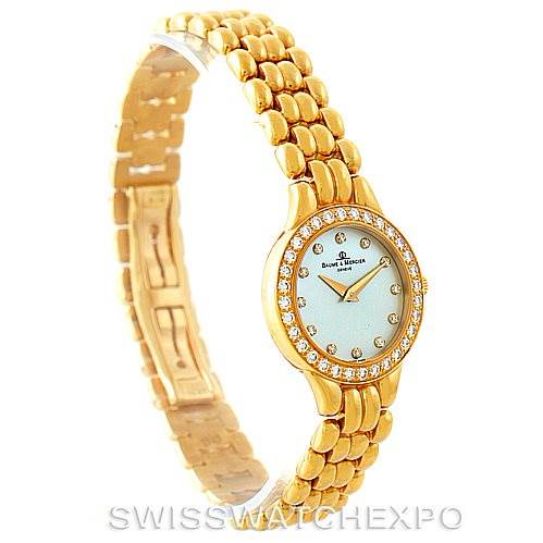 Baume Mercier 14K Yellow Gold Diamond Ladies Watch MX000NM4 SwissWatchExpo