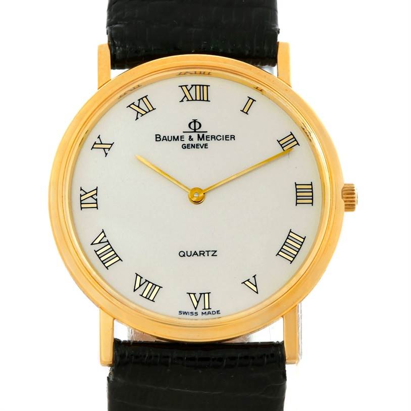 baume & mercier 18k gold mens watch