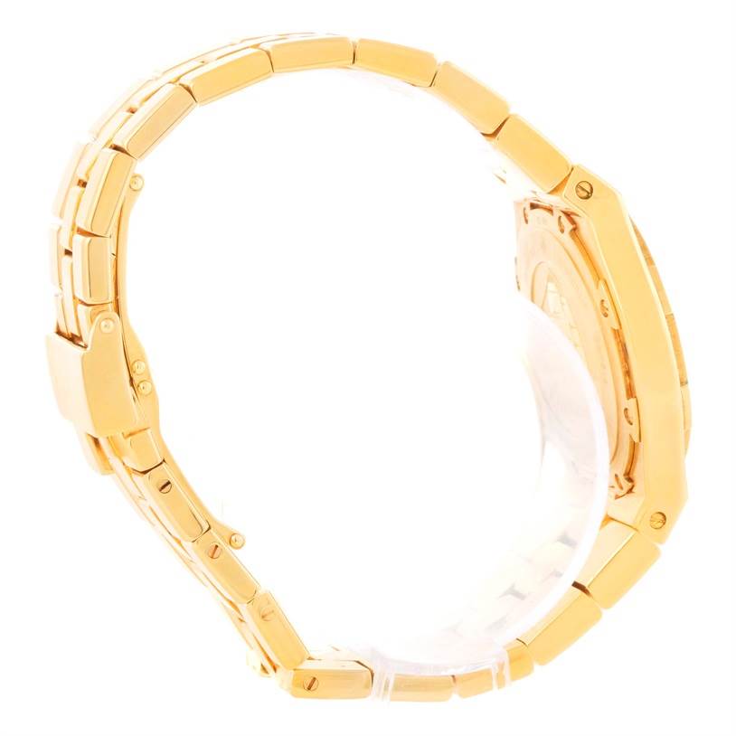 The image shows a side view of the bracelet and case back of a Vacheron Constantin Overseas 42050/423J Men's Yellow Gold Silver Dial 42050/423J Men's Yellow Gold Silver Dial model watch.