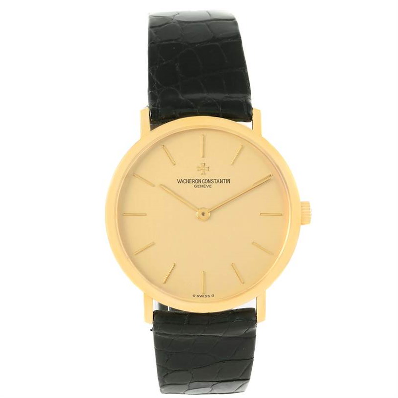 Vacheron Constantin 18K Yellow Gold Ultra Thin Watch 37039 Box Papers ...