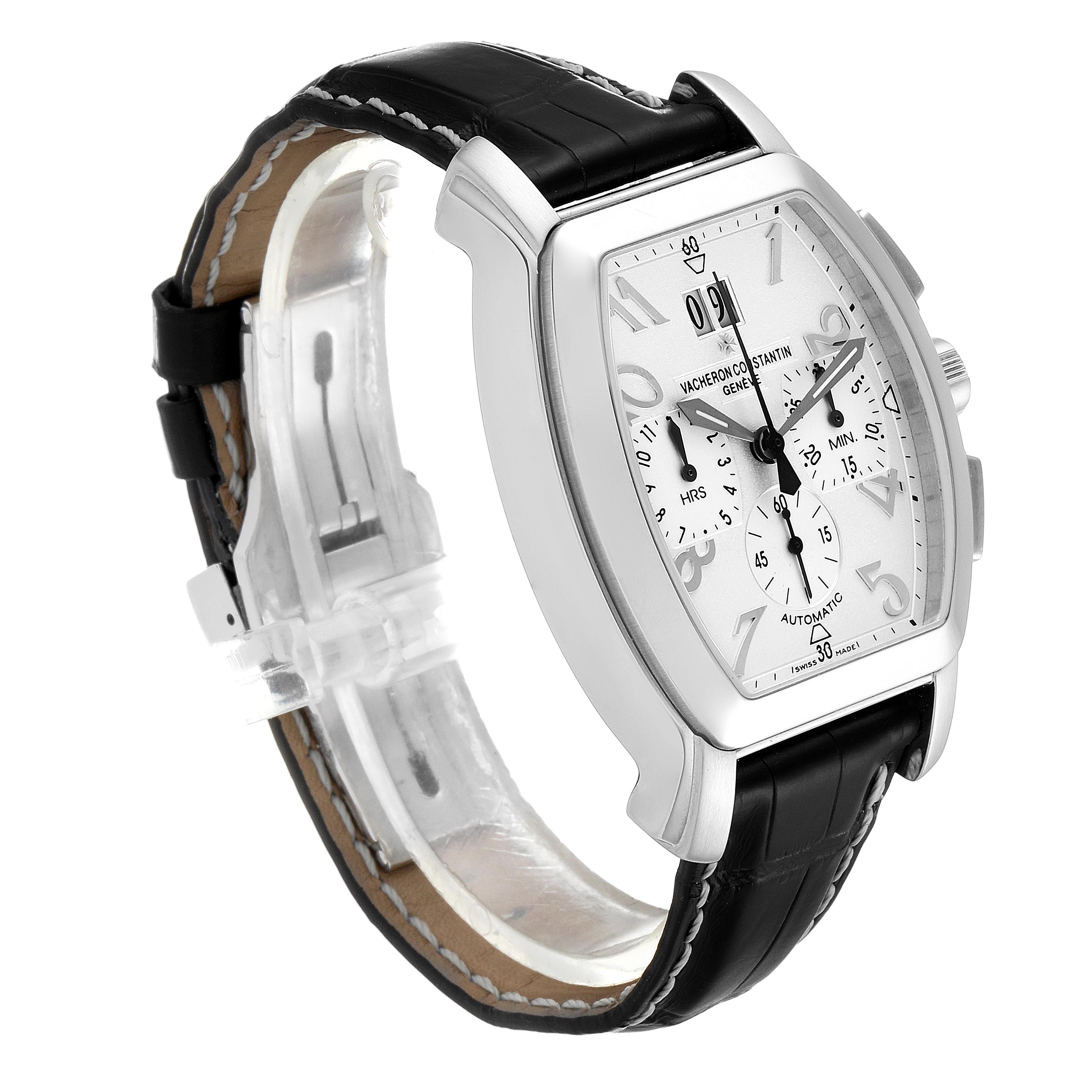 The image shows a Vacheron Constantin Vintage watch at an angle that highlights its face and leather strap.