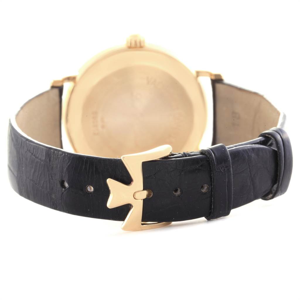 The image shows the back of a Vintage Vacheron Constantin watch, highlighting the strap and clasp.