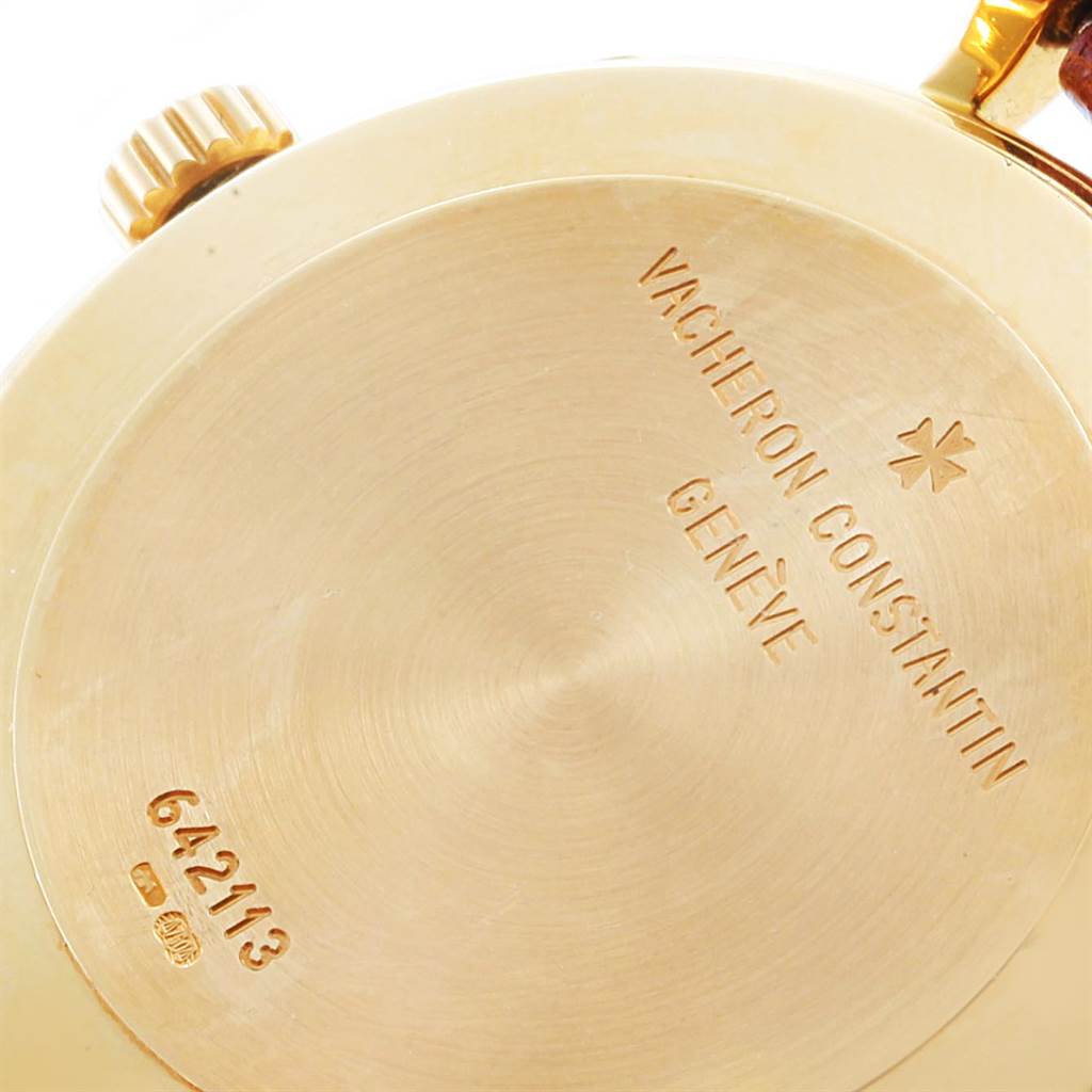 The image shows the back case and crown of a Vintage Vacheron Constantin watch.