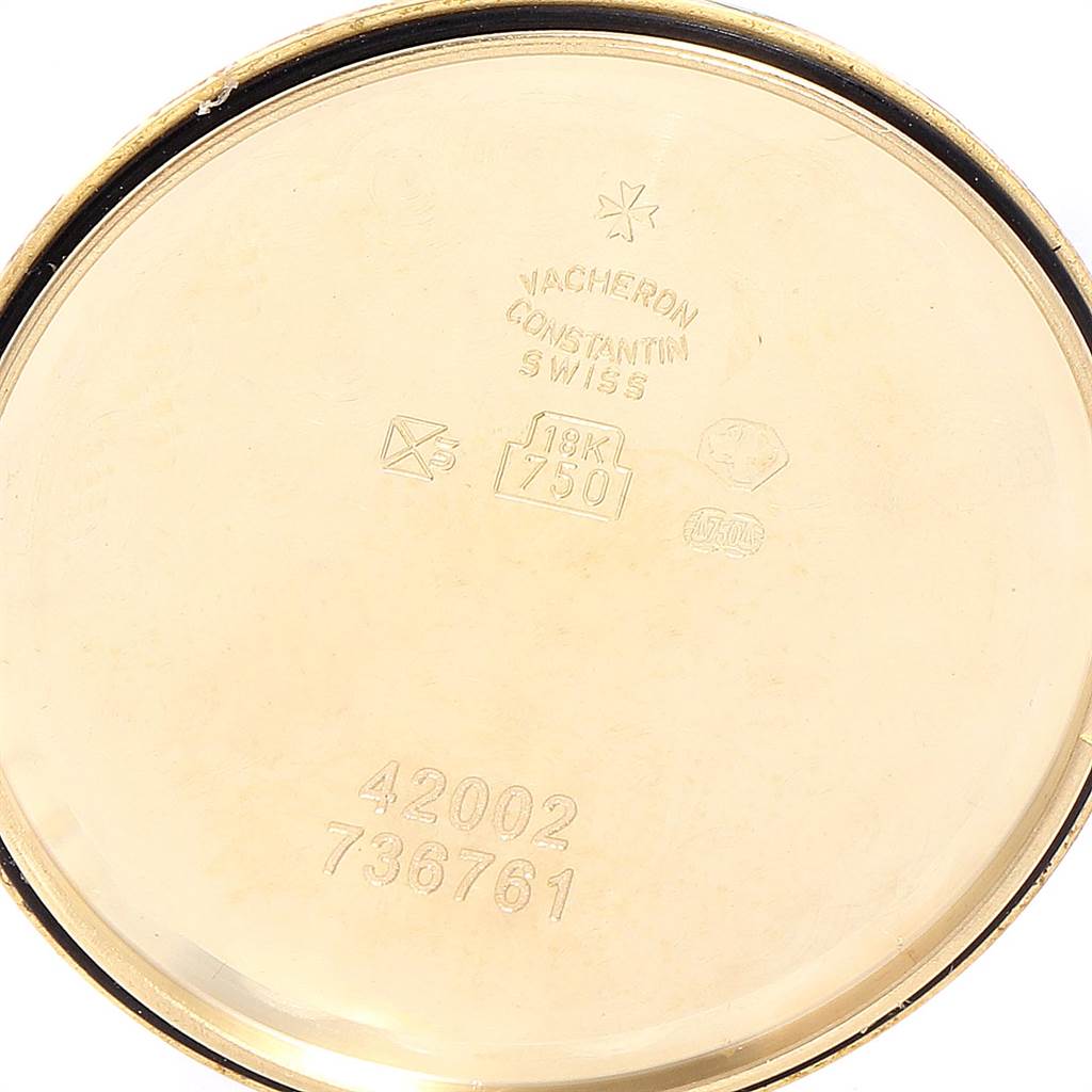 This image shows the inner side of the case back for the Patrimony model by Vacheron Constantin.