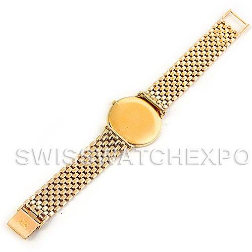 This image shows a top-down view of a Vintage Vacheron Constantin watch, highlighting its gold case and bracelet.