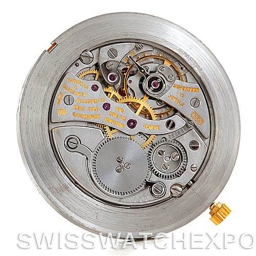 The image shows the internal mechanism and movement from the back angle of a Vintage Vacheron Constantin watch.