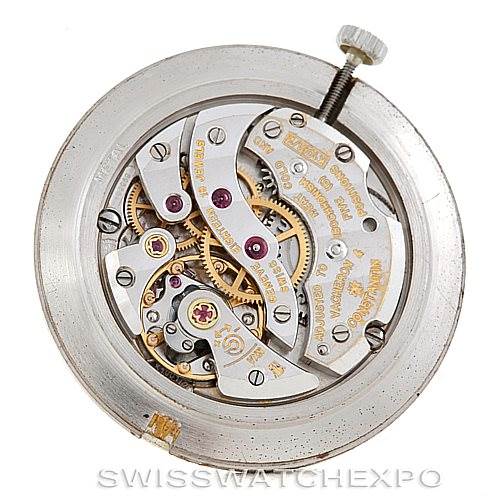 This image shows the movement and inner mechanism of a Vintage Vacheron Constantin watch from a top-down angle.