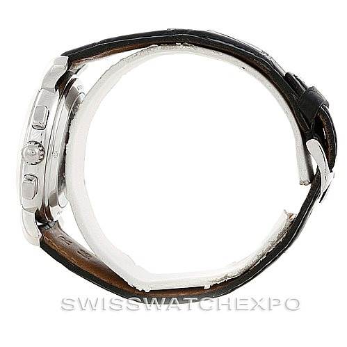 This image shows a side view of the Vacheron Constantin Historiques 47101 Men's Platinum Silver Dial 47101 Men's Platinum Silver Dial watch, focusing on the case, crown, and chronograph pushers.