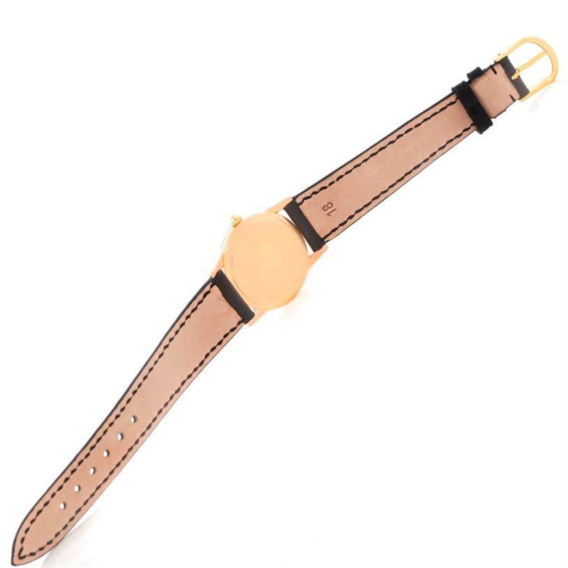 This image shows the back view of a Vintage model Vacheron Constantin watch, displaying the strap and buckle.