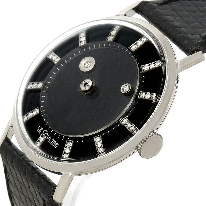 This is a close-up of a vintage Vacheron Constantin watch, showing the face, bezel, crown, and strap in a slight side angle.