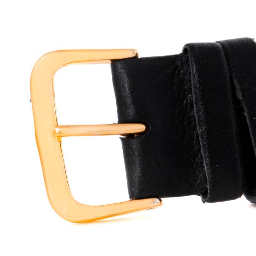 This image shows a close-up view of the buckle and part of the leather strap of a Vintage Vacheron Constantin watch.