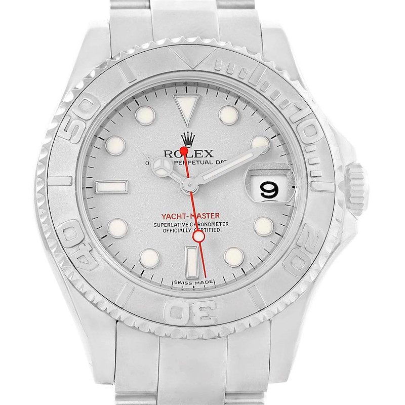 Rolex Yachtmaster 35mm Midsize Steel Platinum Unisex Watch 168622 SwissWatchExpo