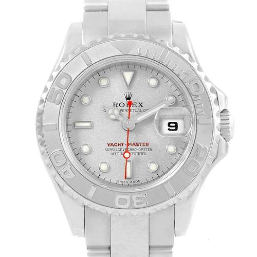 Photo of Rolex Yachtmaster Steel Platinum Dial Bezel Ladies Watch 169622 Box