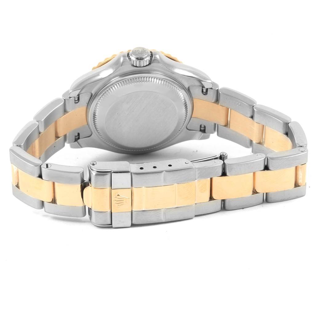 The image shows the back case and bracelet of a Rolex Yacht-Master 169623 Women's Steel and Gold (two tone) Mother of Pearl Dial 169623 Women's Steel and Gold (two tone) Mother of Pearl Dial watch, focusing on the clasp and link details.