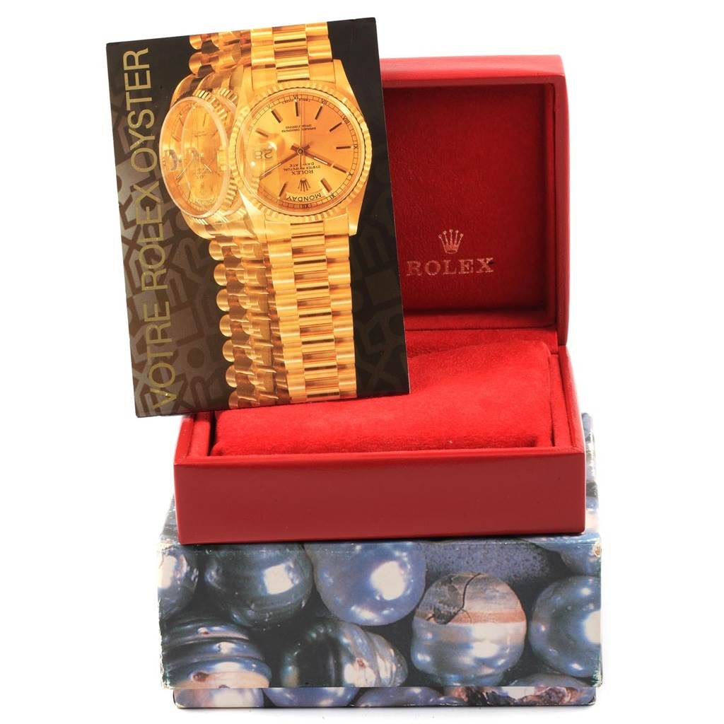 The image shows a Rolex Yacht-Master 169622 Women's Stainless Steel Silver Dial 169622 Women's Stainless Steel Silver Dial watch box with a brochure on top, photographed from a frontal angle.