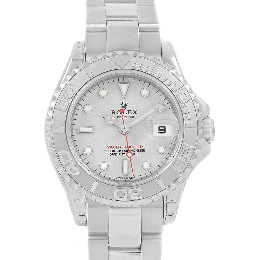 Rolex Yachtmaster 29mm Steel Platinum Ladies Watch 169622 Unworn ...