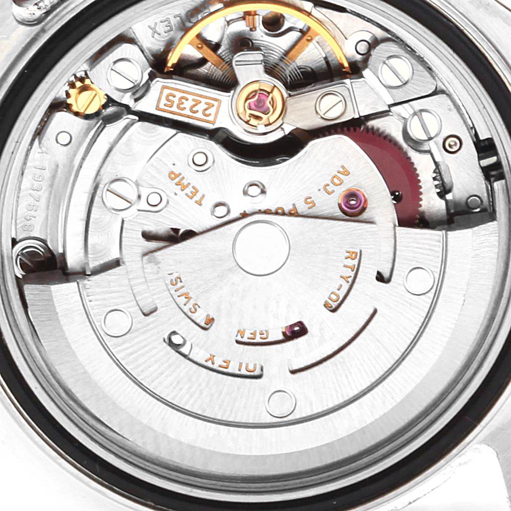 The image shows the internal movement mechanism of a Rolex Yacht-Master 169622 Women
s Stainless Steel Silver Dial 169622 Women
s Stainless Steel Silver Dial watch, viewed from the back.
