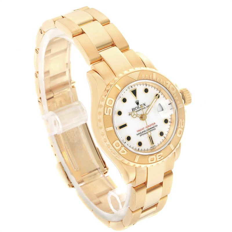 Rolex Yacht-Master 29 White Dial Yellow Gold Watch 169628 - 169628-WHT