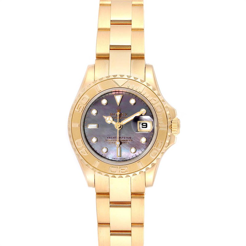 Rolex Yachtmaster 29 Yellow Gold MOP Dial Ladies Watch 169628 SwissWatchExpo