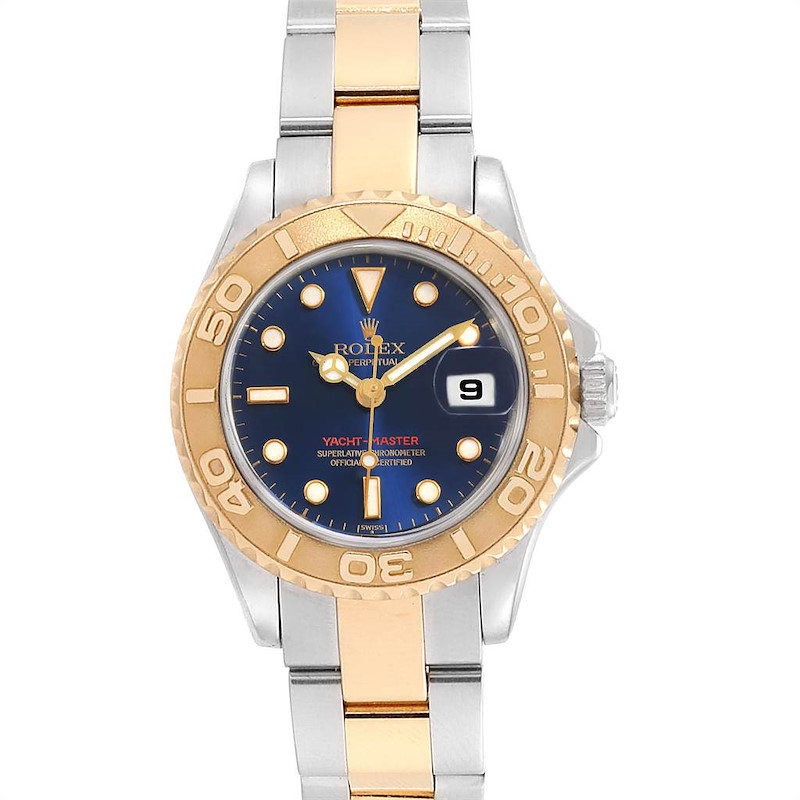 Rolex Yachtmaster 29 Steel Yellow Gold Blue Dial Ladies Watch 169623 SwissWatchExpo