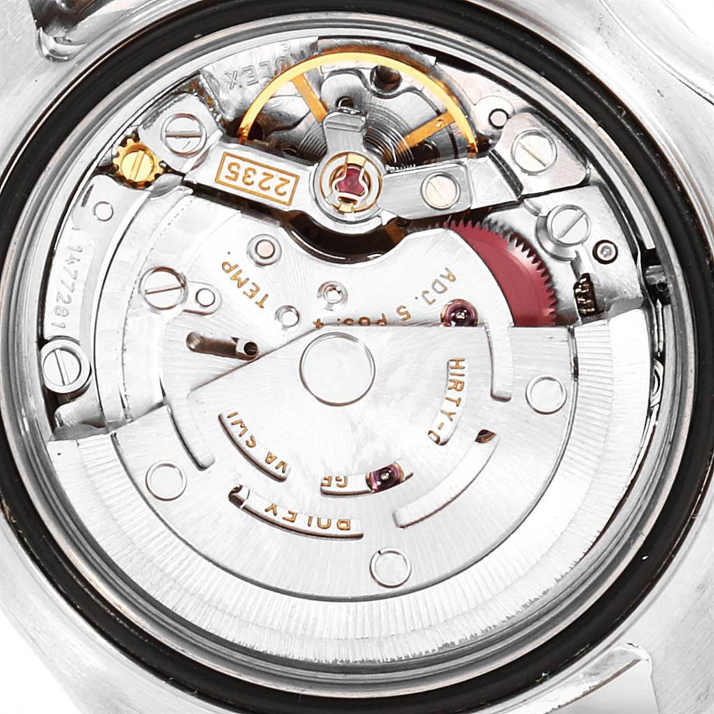 This image shows the inner mechanical movement of the Rolex Yacht-Master 169622 Women's Stainless Steel Silver Dial 169622 Women's Stainless Steel Silver Dial watch viewed from the back.
