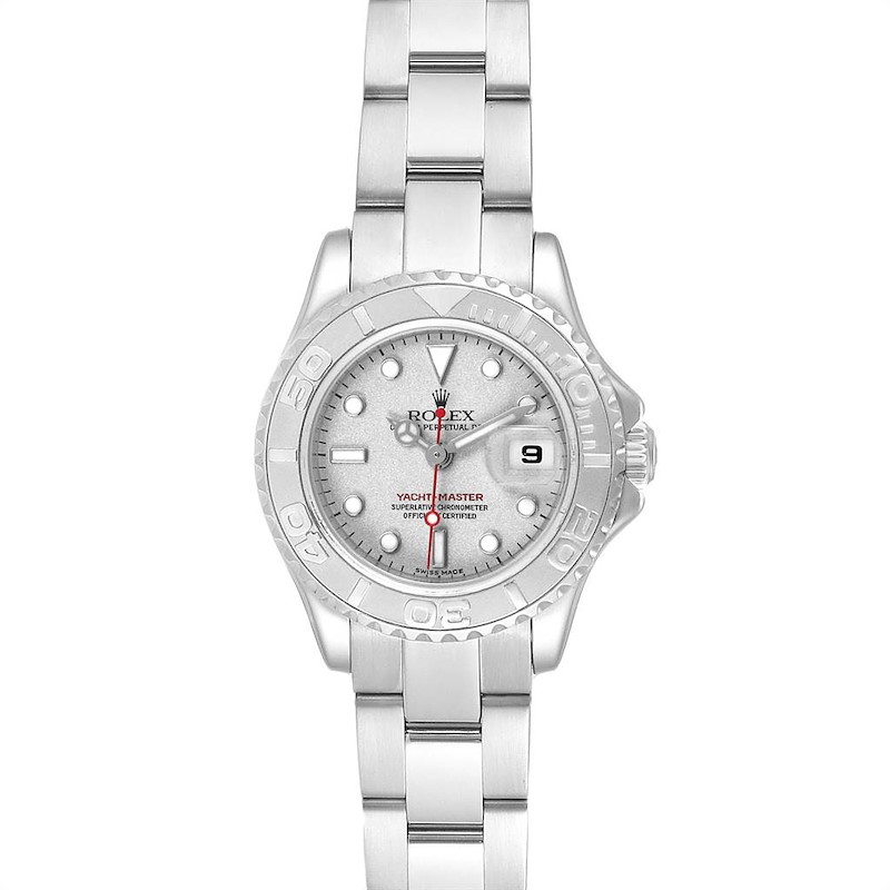 Rolex Yachtmaster 29 Platinum Dial Bezel Ladies Watch 169622 Box SwissWatchExpo