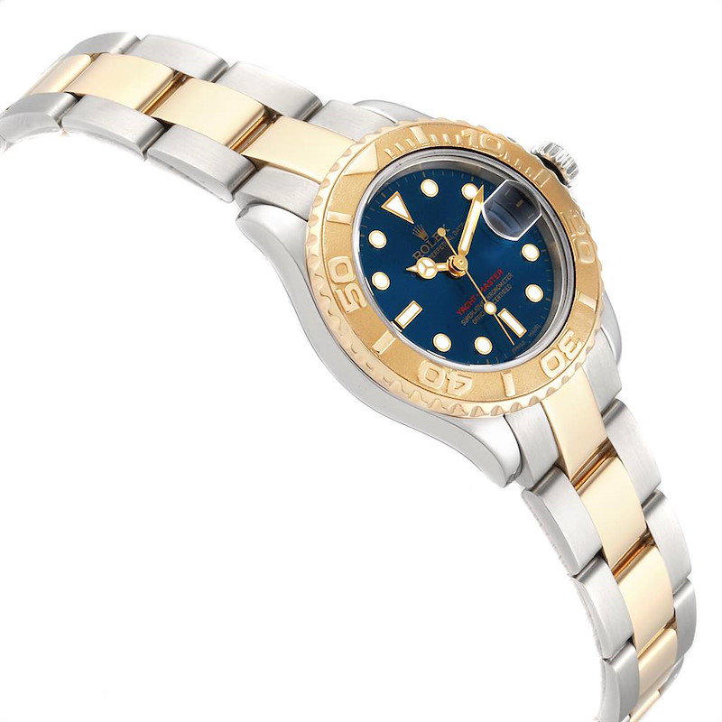 Rolex Yachtmaster Steel Yellow Gold Blue Dial Ladies Watch 169623 29 mm