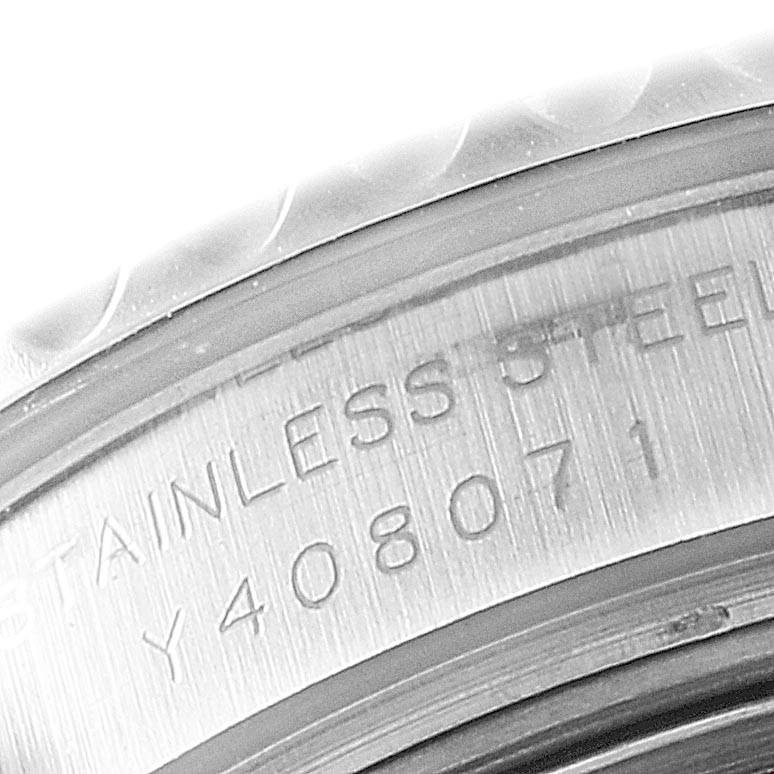 This image shows a close-up of the stainless steel case back and engraved text of a Rolex Yacht-Master 169622 Women's Stainless Steel Silver Dial 169622 Women's Stainless Steel Silver Dial watch.