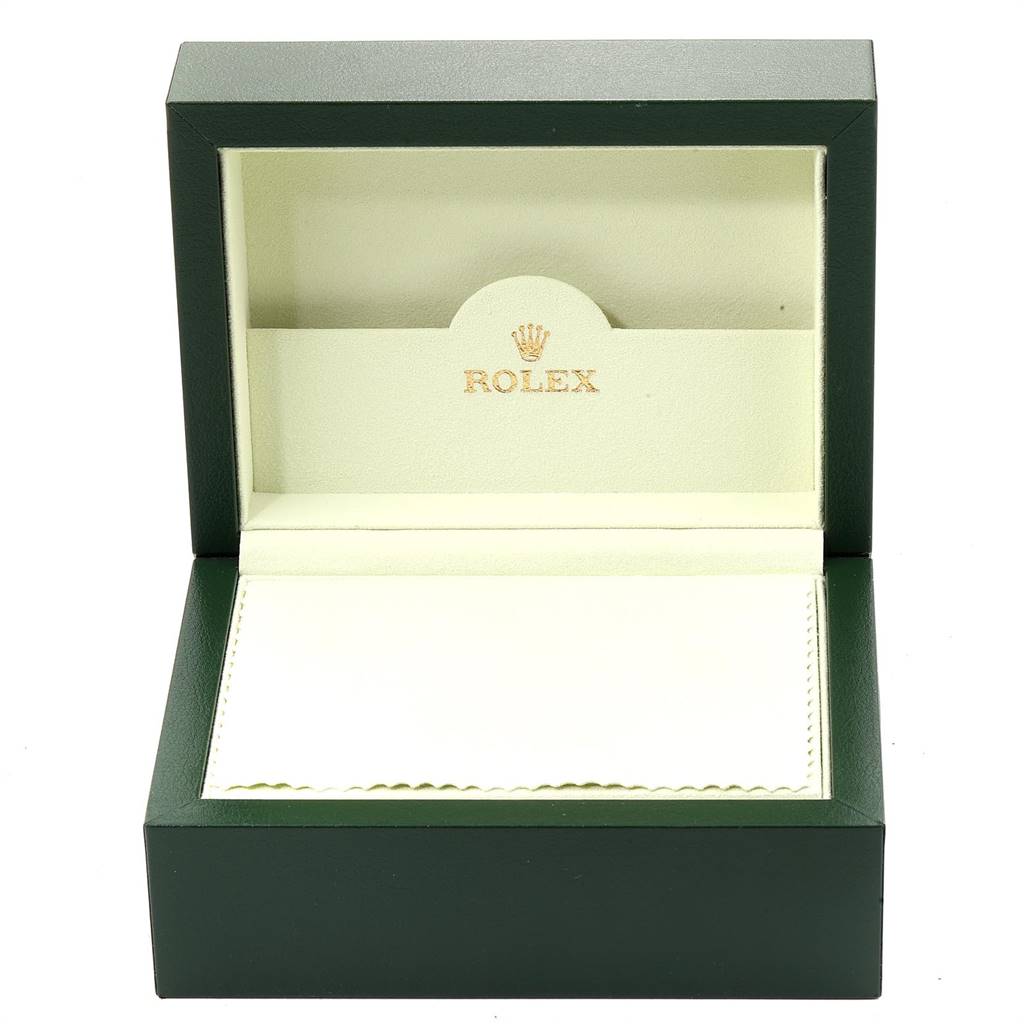 The image shows an open Rolex watch box designed for the Yacht-Master model, displaying the cushioned interior.