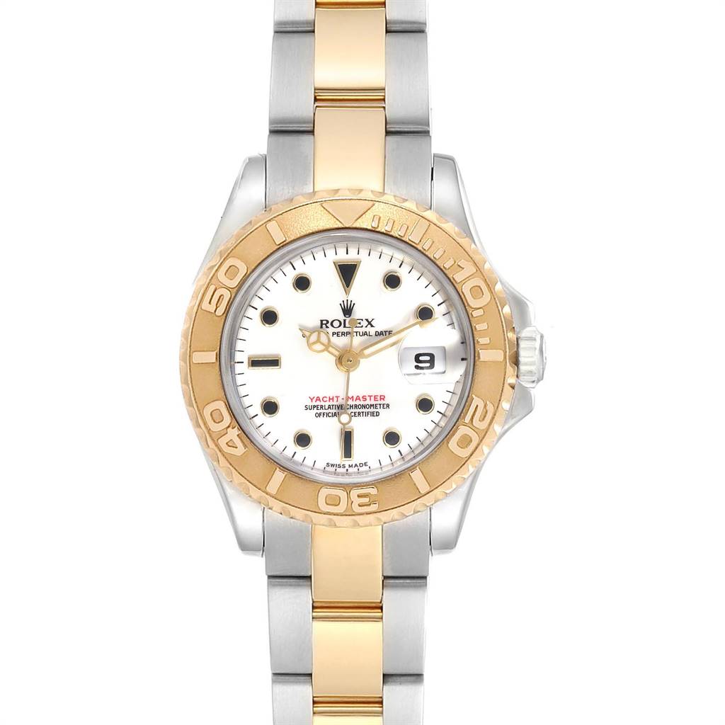 Rolex Yachtmaster 29 Steel Yellow Gold White Dial Ladies Watch 169623 ...