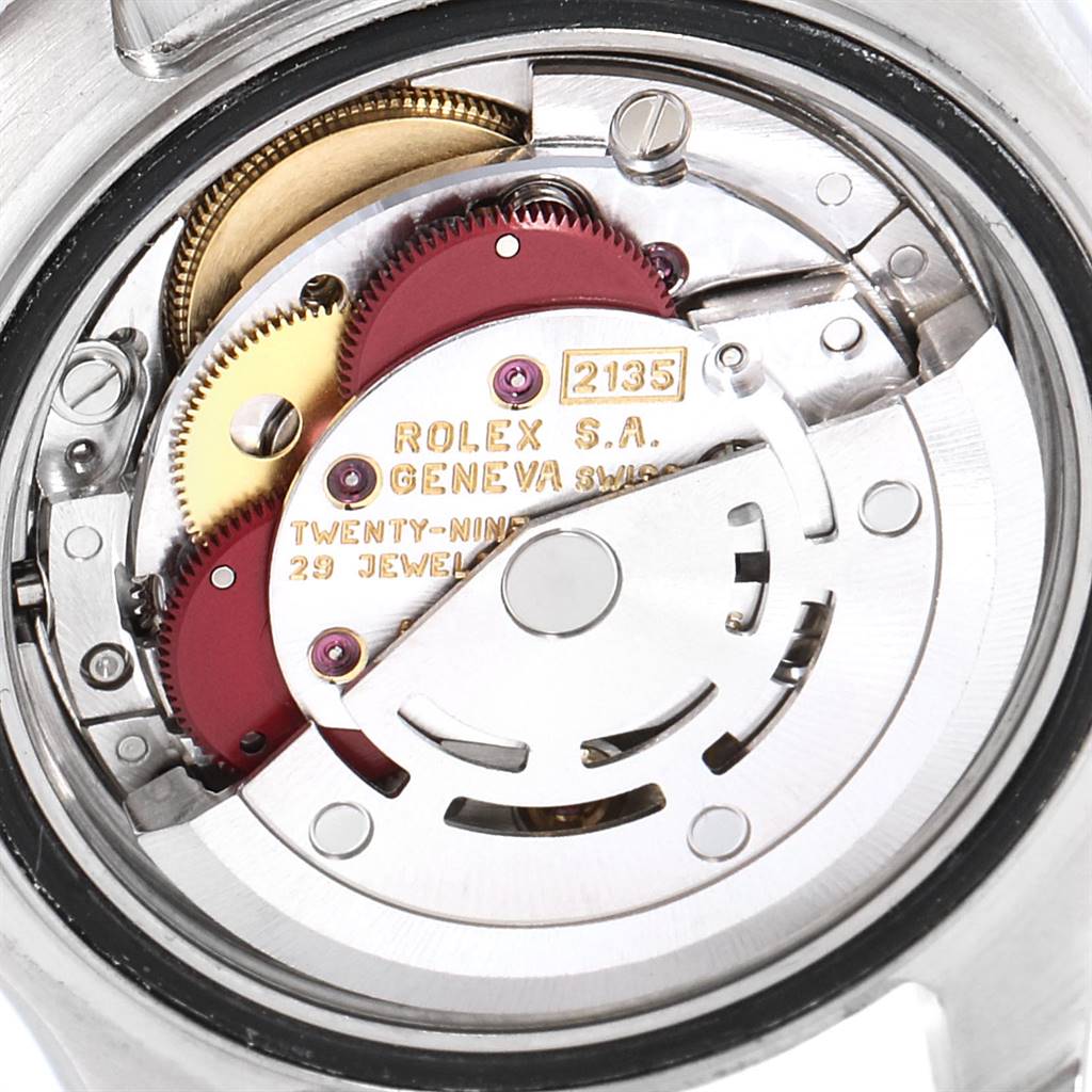 The image shows the internal movement mechanism of a Rolex Yacht-Master 69623 Women's Steel and Gold (two tone) Grey Dial 69623 Women's Steel and Gold (two tone) Grey Dial, featuring gears and the inscription "Rolex S.A."