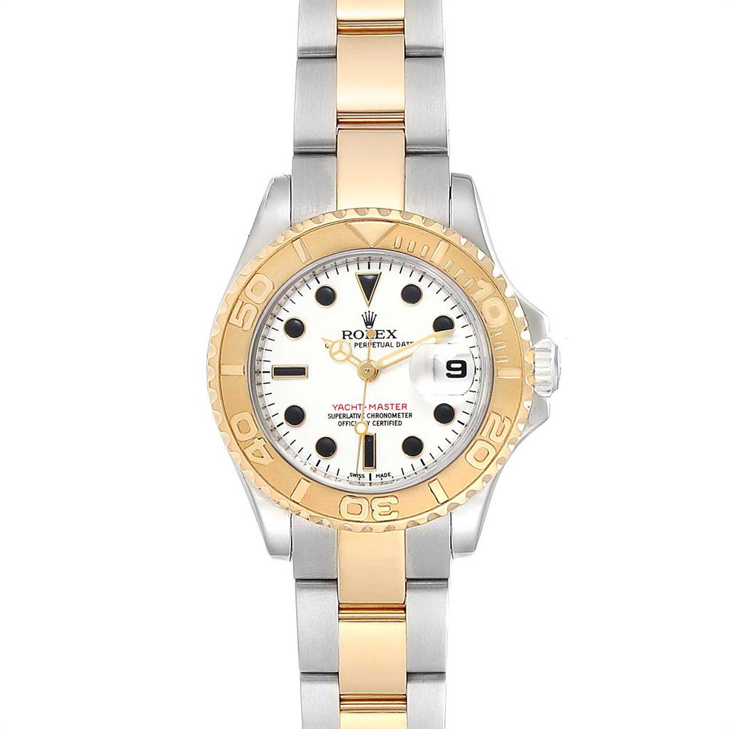 Rolex Yachtmaster Steel Yellow Gold White Dial Ladies Watch 69623 ...