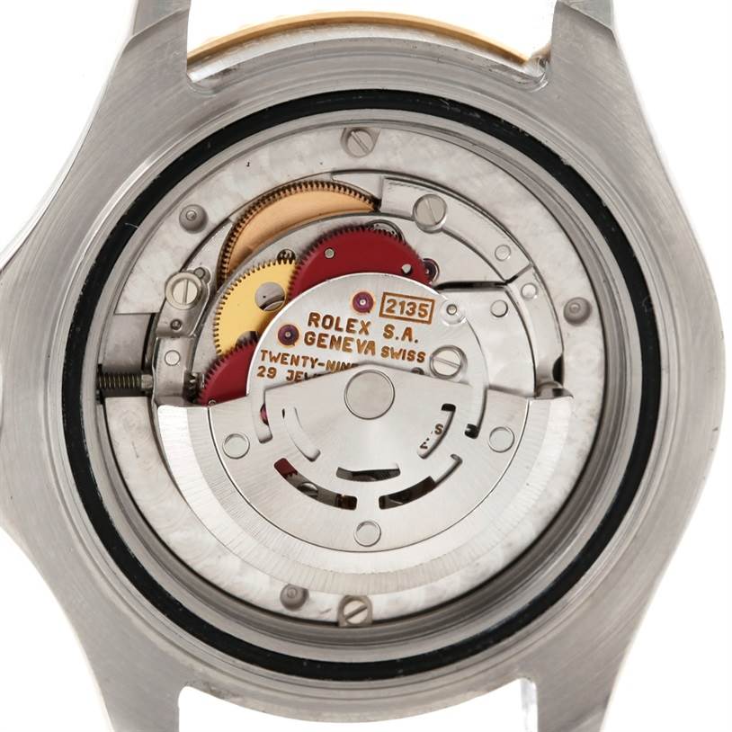 This image shows the internal movement mechanism of a Rolex Yacht-Master 68623 Men's Stainless Steel Grey Dial 68623 Men's Stainless Steel Grey Dial watch, viewed from the back.