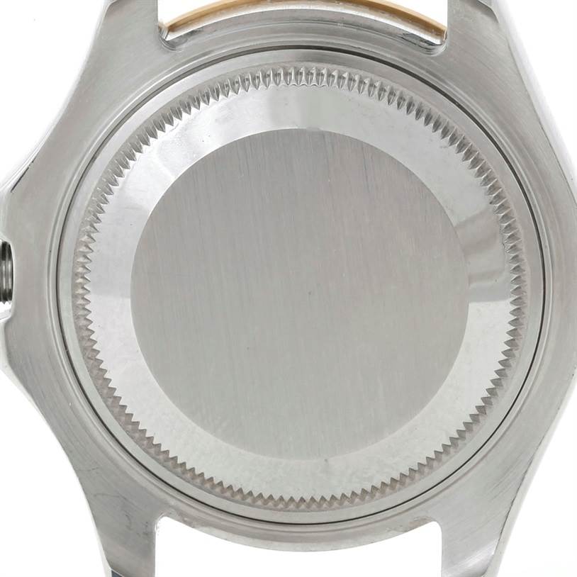 This image shows the back view of the case of a Rolex Yacht-Master 68623 Men's Stainless Steel Grey Dial 68623 Men's Stainless Steel Grey Dial watch, focusing on the case back.