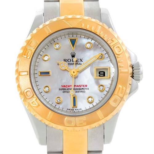 Photo of Rolex Yachtmaster Steel 18K Yellow Gold Diamond Ladies Watch 169623