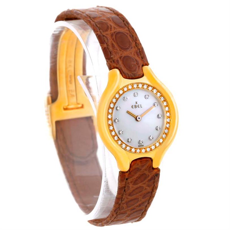 Ebel Beluga Ladies Yellow Gold Mother of Pearl Diamond Watch 866940 SwissWatchExpo