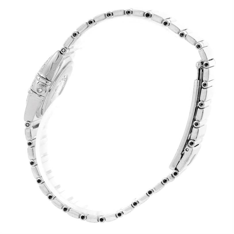 The image shows a side view of the band and clasp of the Omega Women's White Gold Mother of Pearl Dial Women's White Gold Mother of Pearl Dial Constellation Specialties 18K White Gold Pave Diamond Ladies Watch.