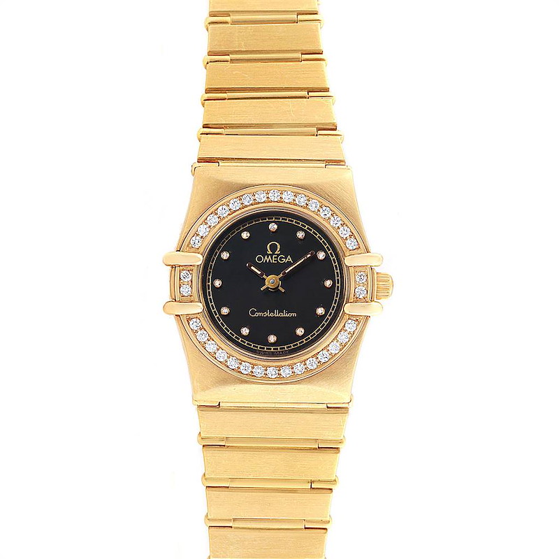 Omega Constellation 18K Yellow Gold Diamond Ladies Watch 1164.75.00 SwissWatchExpo