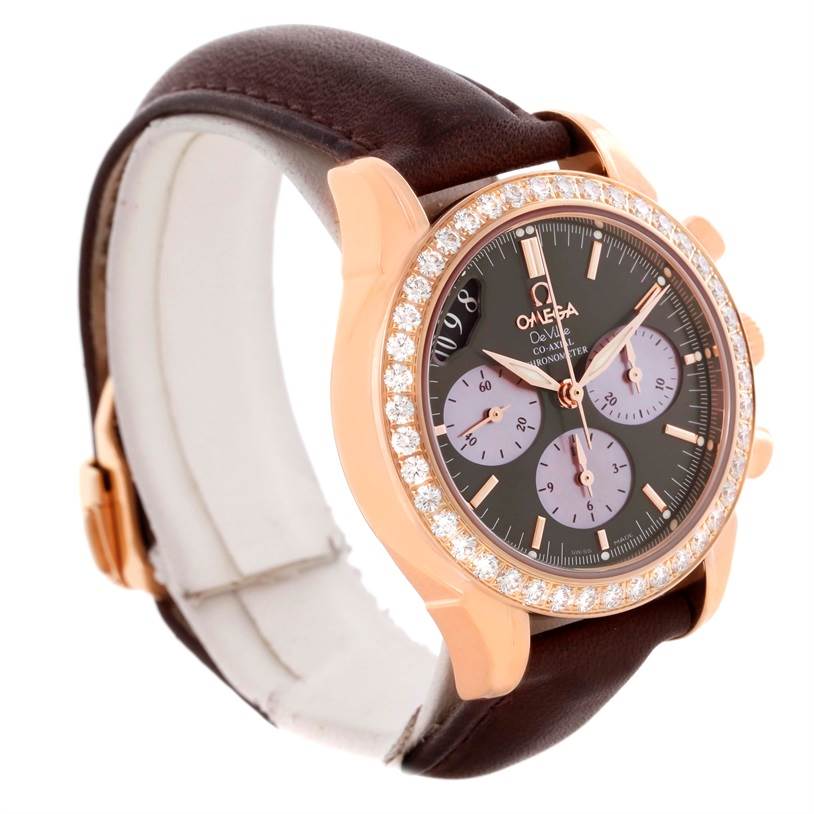 Omega DeVille Co-Axial 18K Rose Gold Diamond Ladies Watch ...