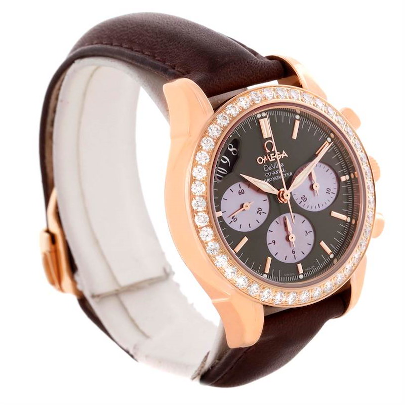Omega DeVille Co-Axial 18K Rose Gold Diamond Ladies Watch 4677.60.37 SwissWatchExpo