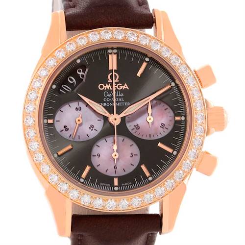 Photo of Omega DeVille Co-Axial 18K Rose Gold Diamond Ladies Watch 4677.60.37