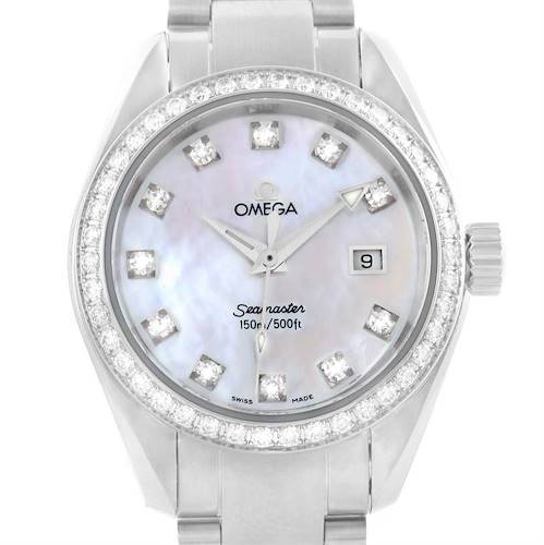 Photo of Omega Aqua Terra 29mm Mother of Pearl Diamond Ladies Watch 2579.75