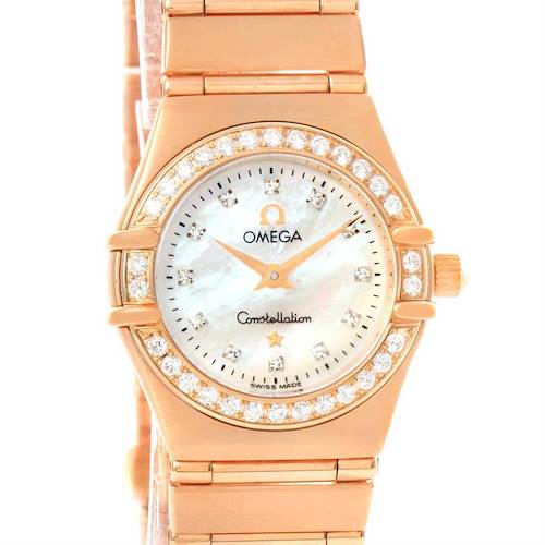 Photo of Omega Constellation 95 18K Rose Gold Diamond Watch 1167.75.00 Box Papers