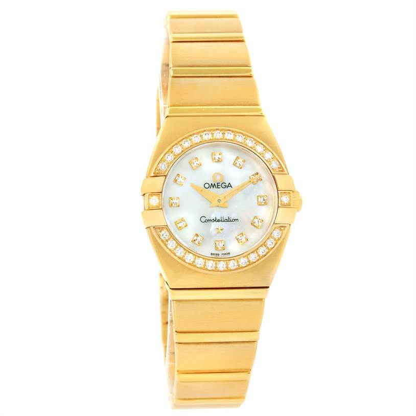 Omega Constellation Double Eagle Yellow Gold Diamond Watch 1189.75.00 ...